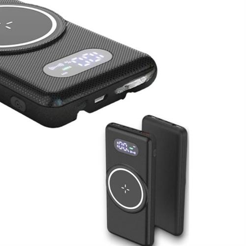 Siyah 10.000 Mah Dijital Göstergeli Hızlı Şarj Destekli Magsafe 4 Çıkışlı Powerbank